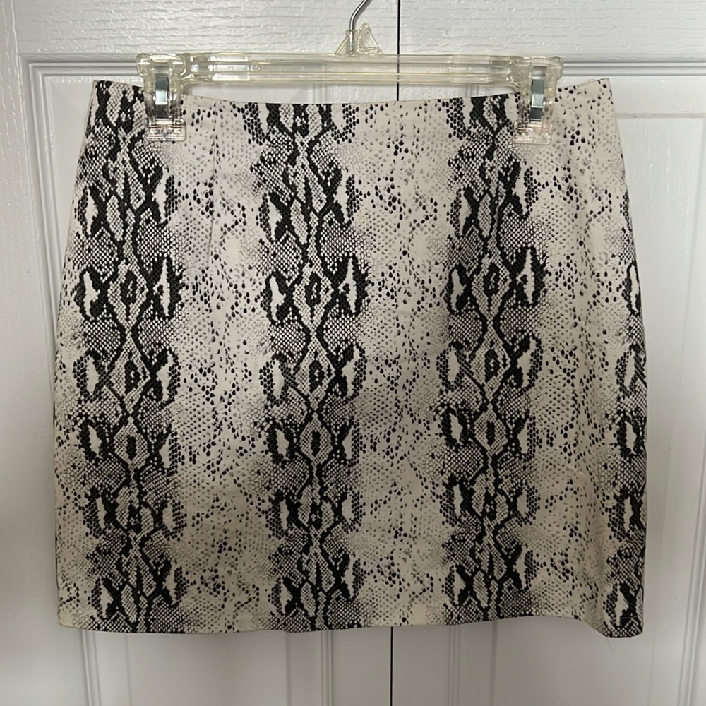 She + Sky snake print mini skirt
